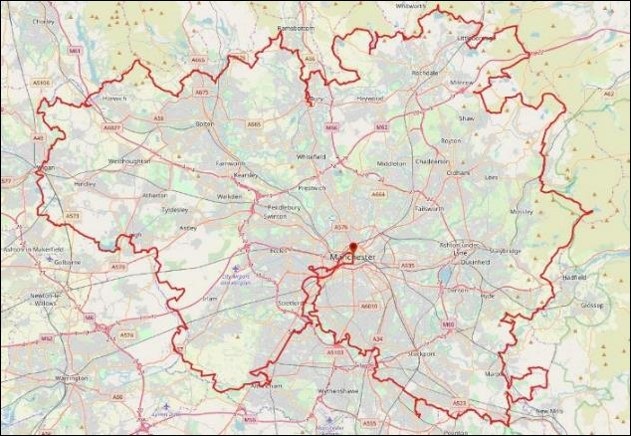 Greater Manchester anti-clockwise circuit ringway map devised by Dr Andrew Read