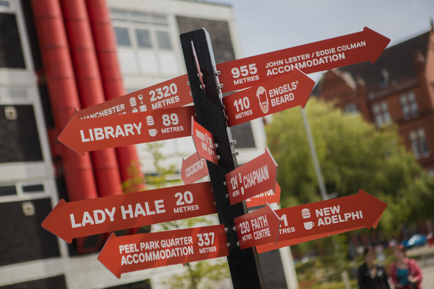 Campus signpost at Open Day