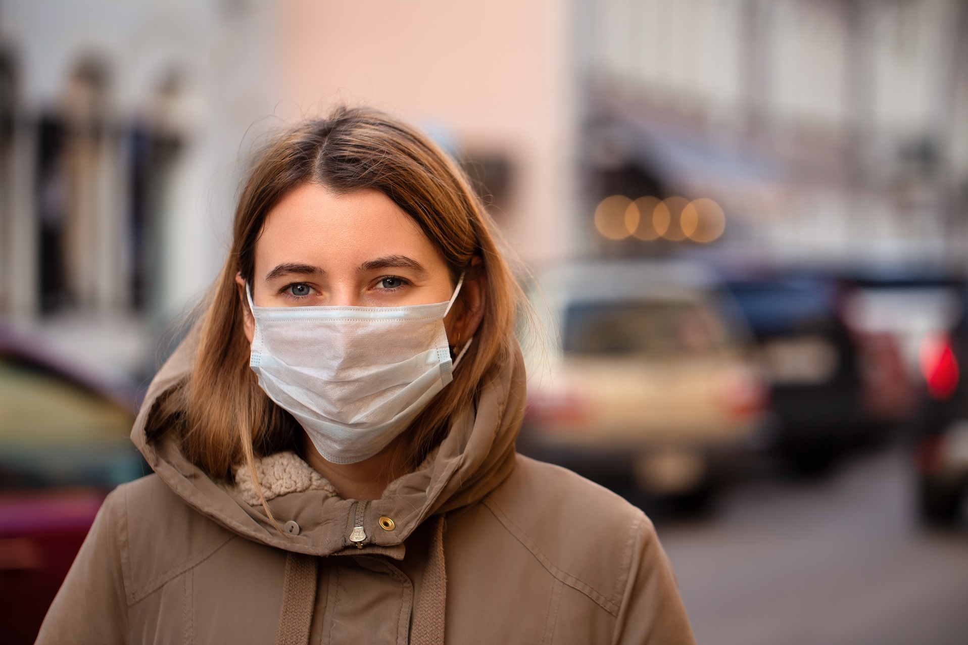 Woman in face mask