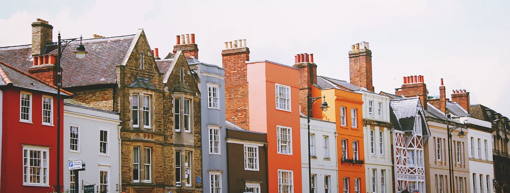 A row of colourful houses