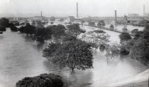 A flooded Peel park in 1946