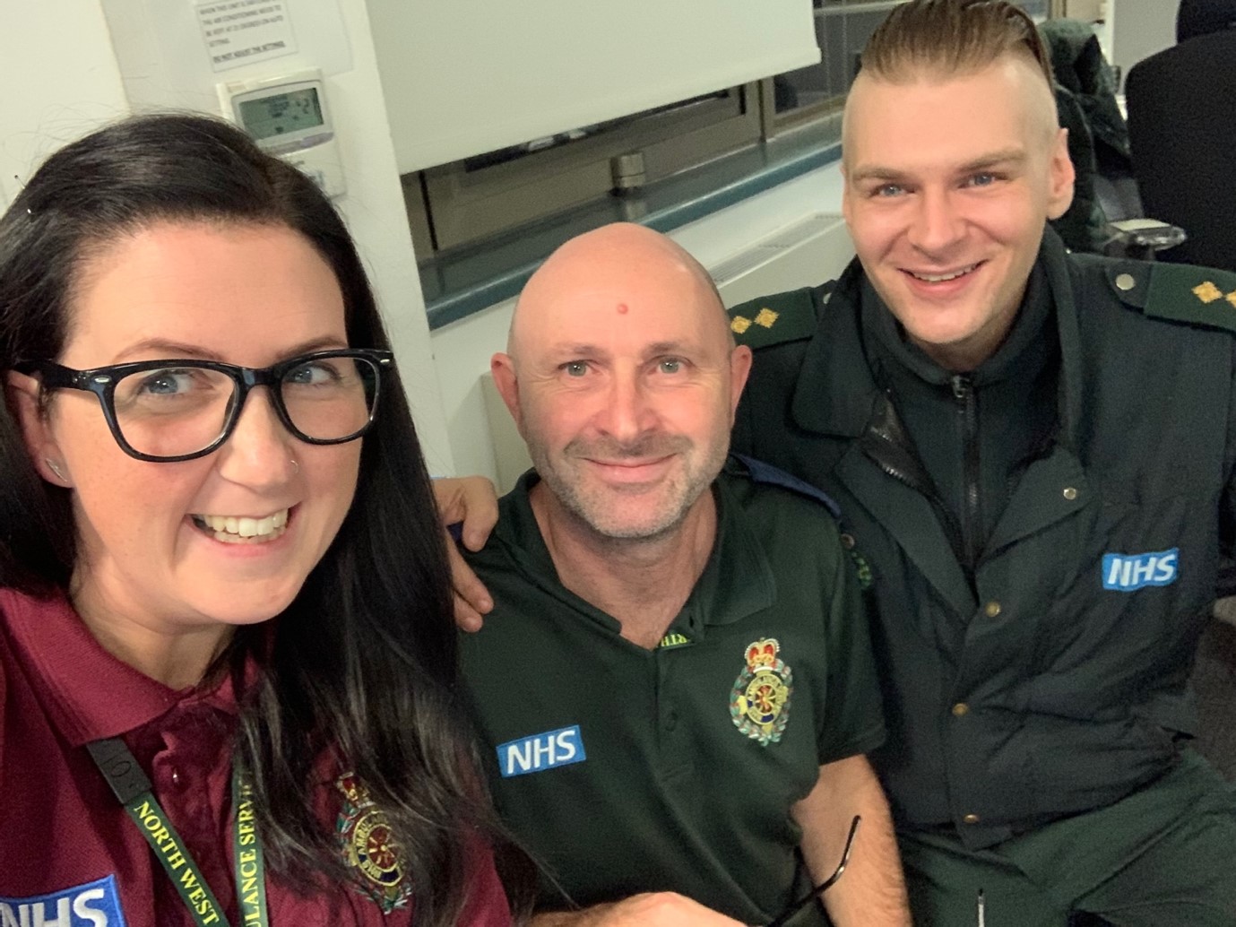 Lyndsey Rosson with colleagues from the ambulance service