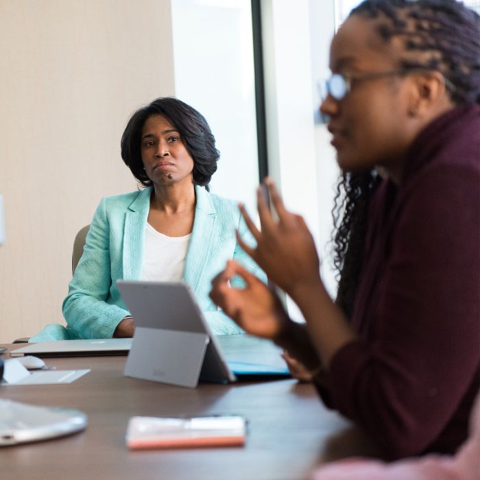 two women in business meeting