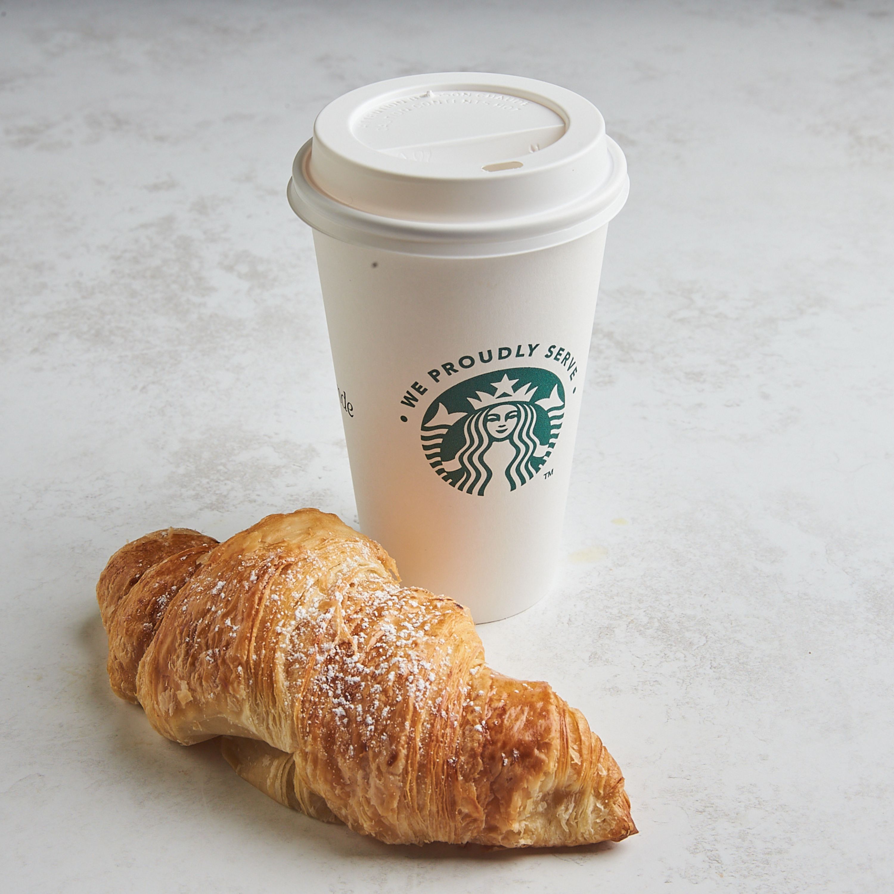 Starbucks coffee and croissant (3000x3000)