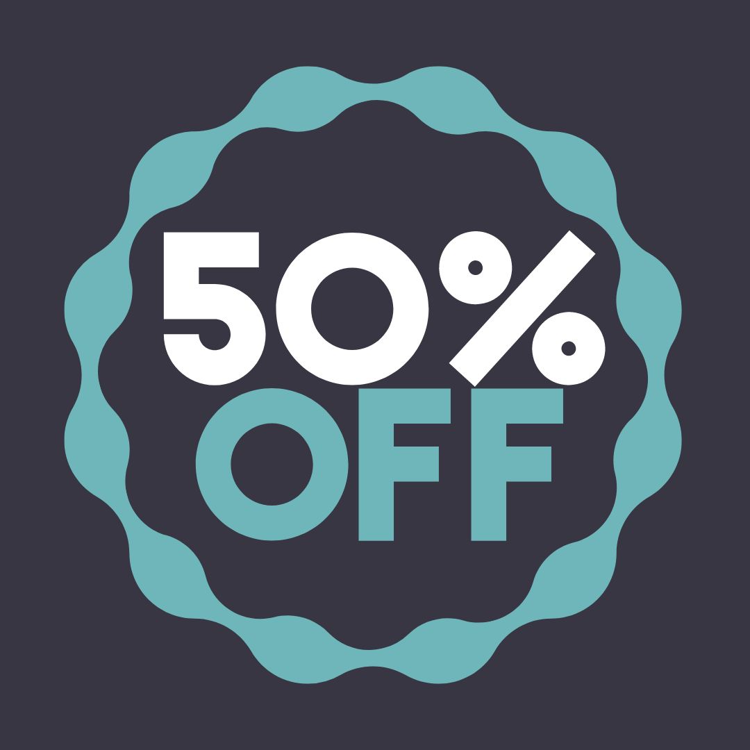 '50% off essentials' Campus Convenience Store logo