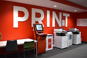 Printing station on the ground floor of Clifford Whitworth Library