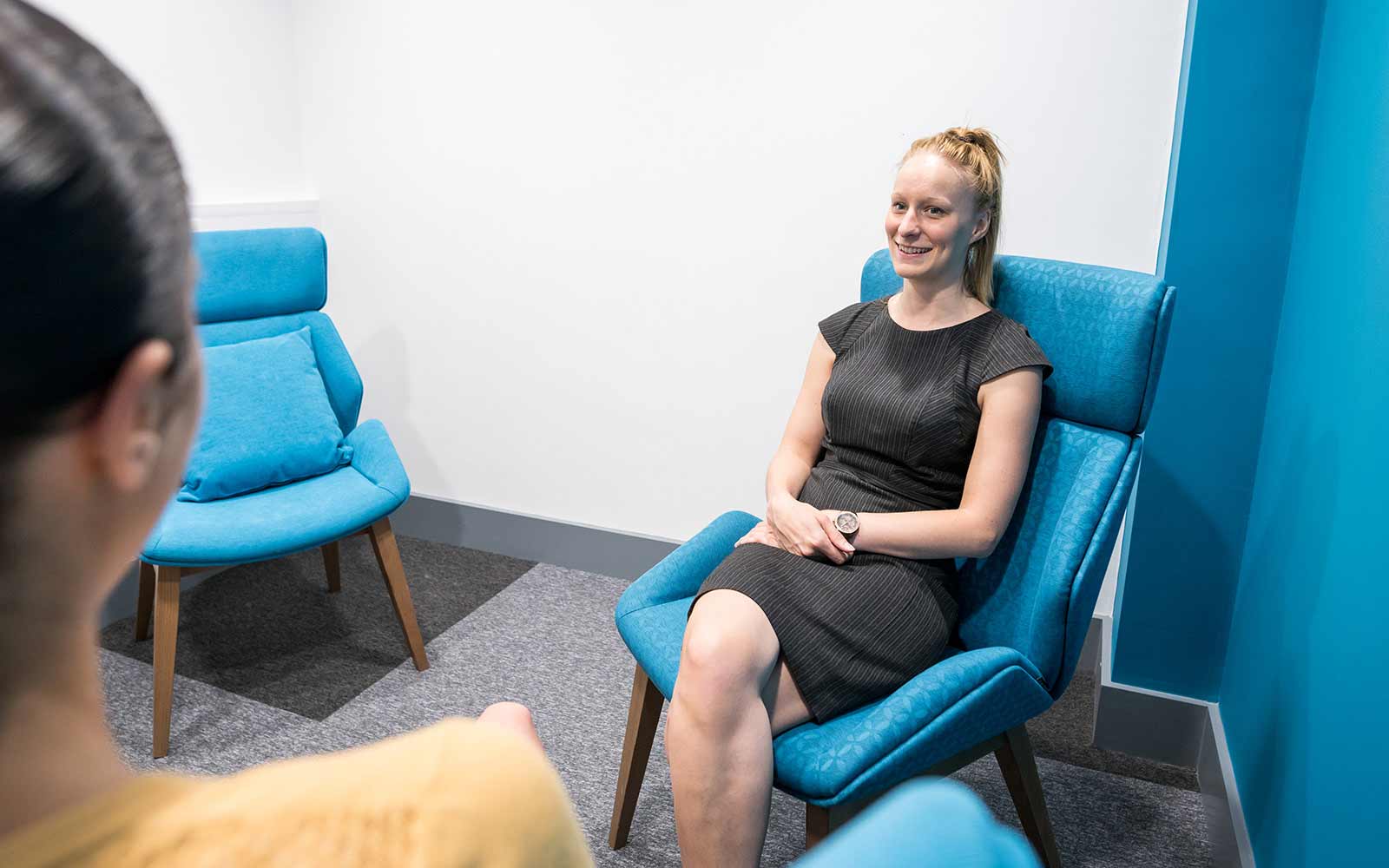 Students in a counselling suite