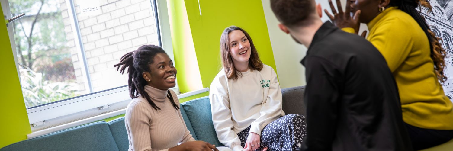 Students chatting in student halls