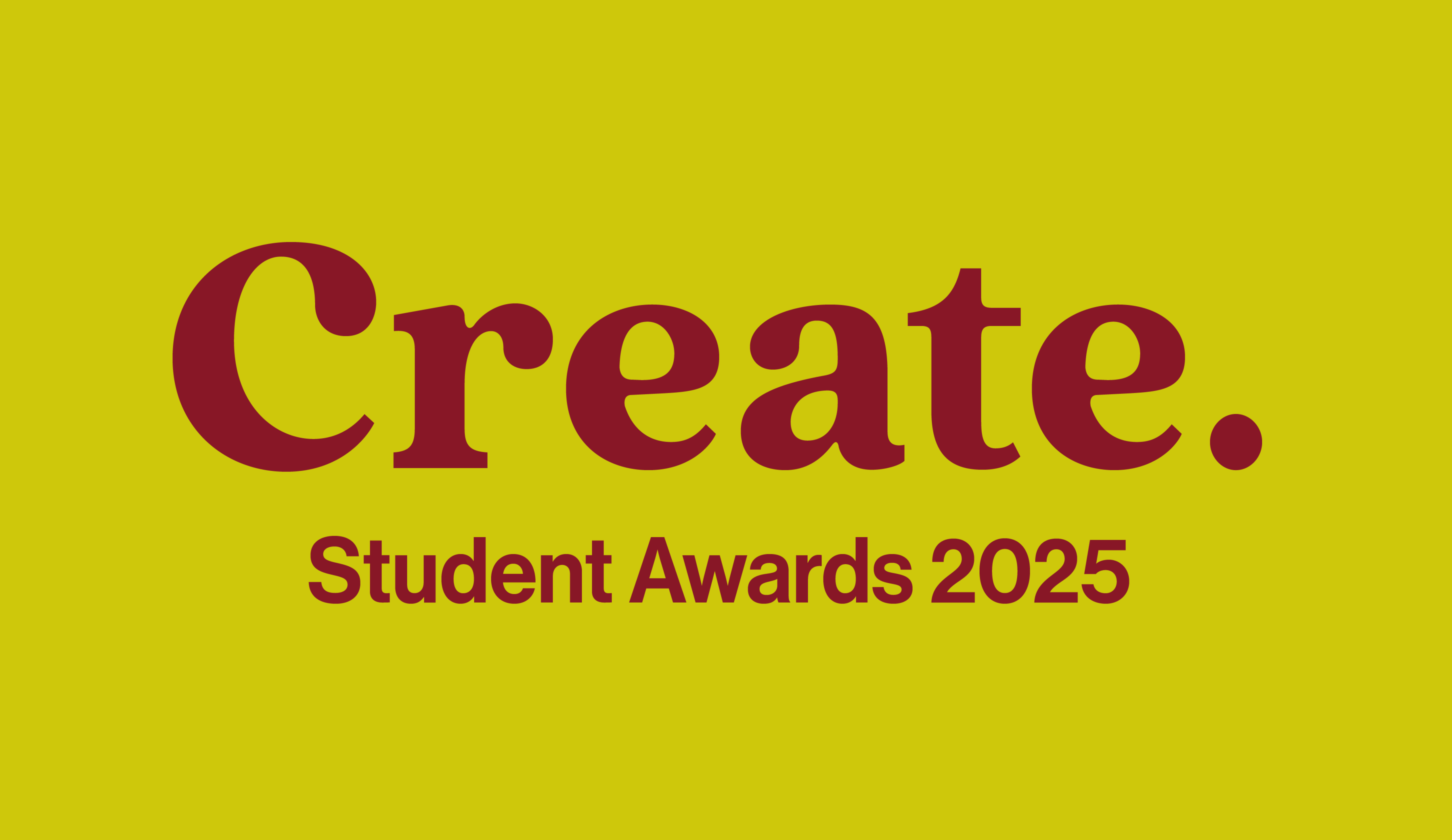 Create Student Awards 2025 red text on yellow background