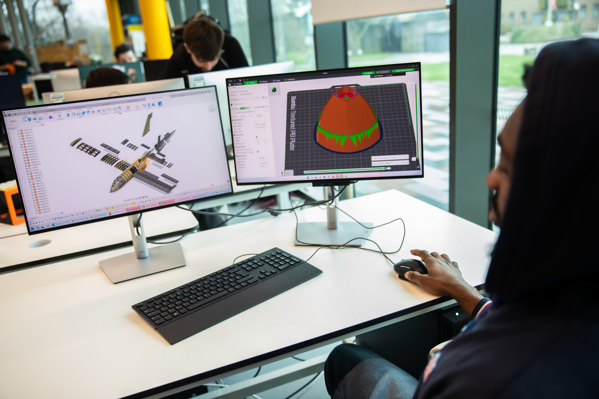 Aeronautical Engineering student working on their computer