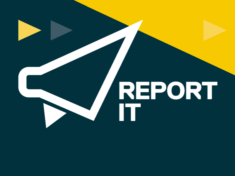 Report It logo (megaphone outline)