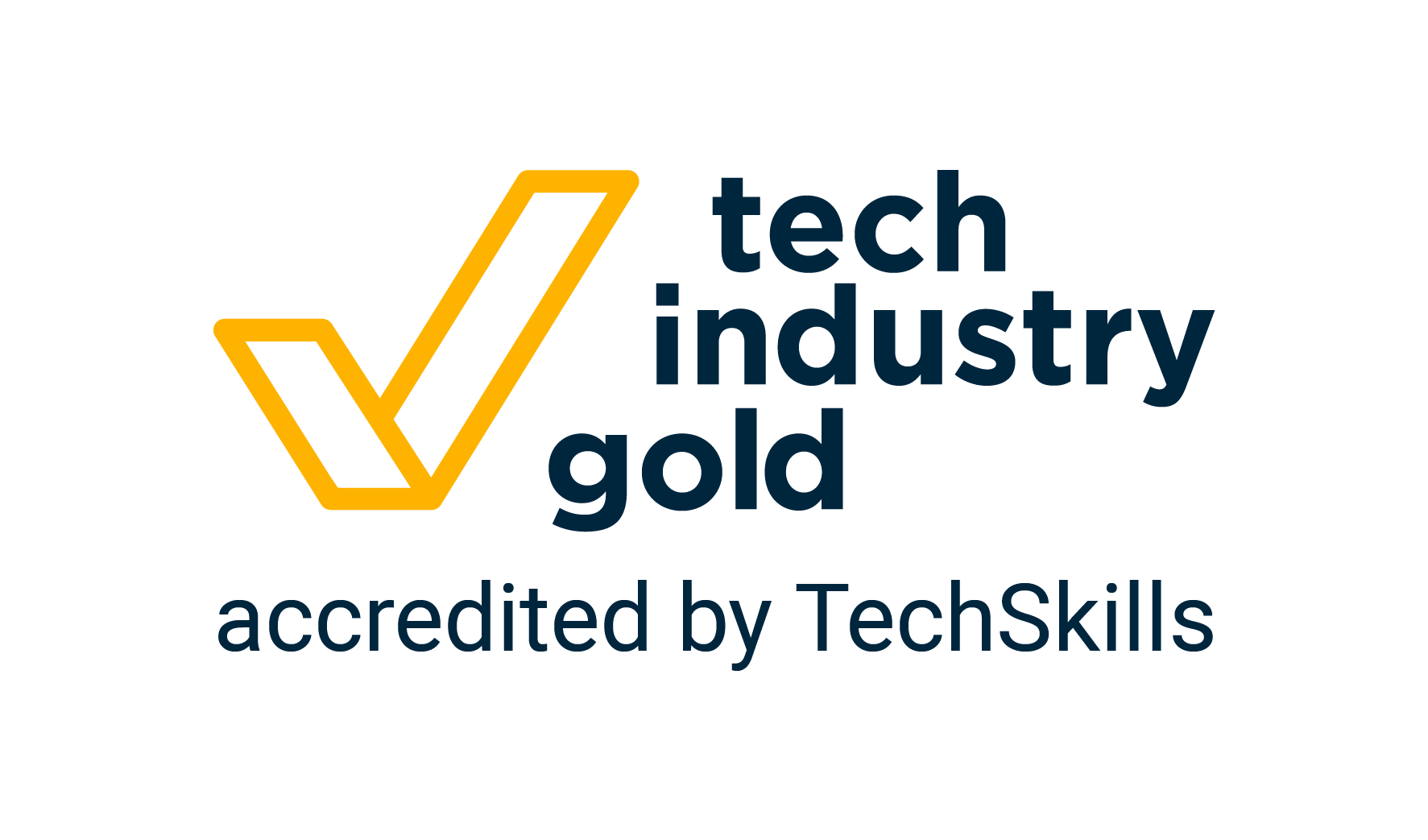 Tech industry gold (Accredited by TechSkills) logo