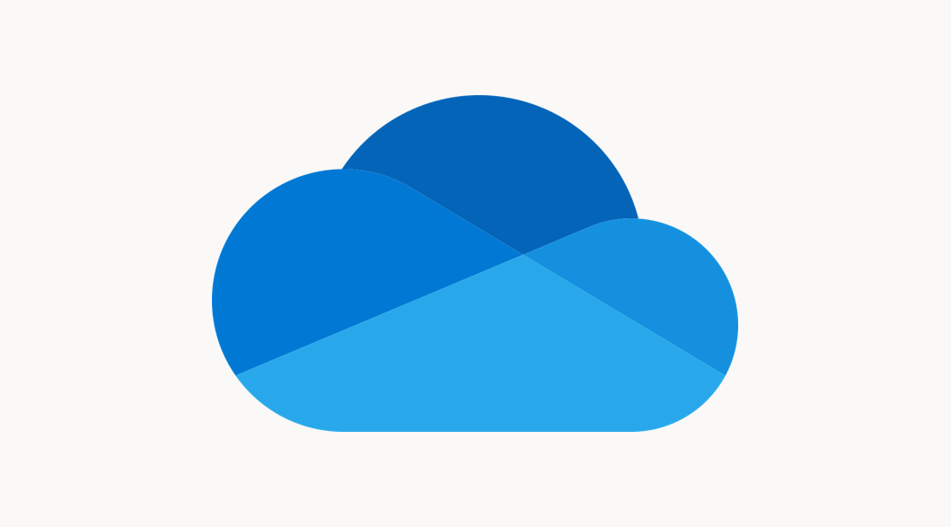 Microsoft OneDrive logo composed of overlapping dark and light blue shapes