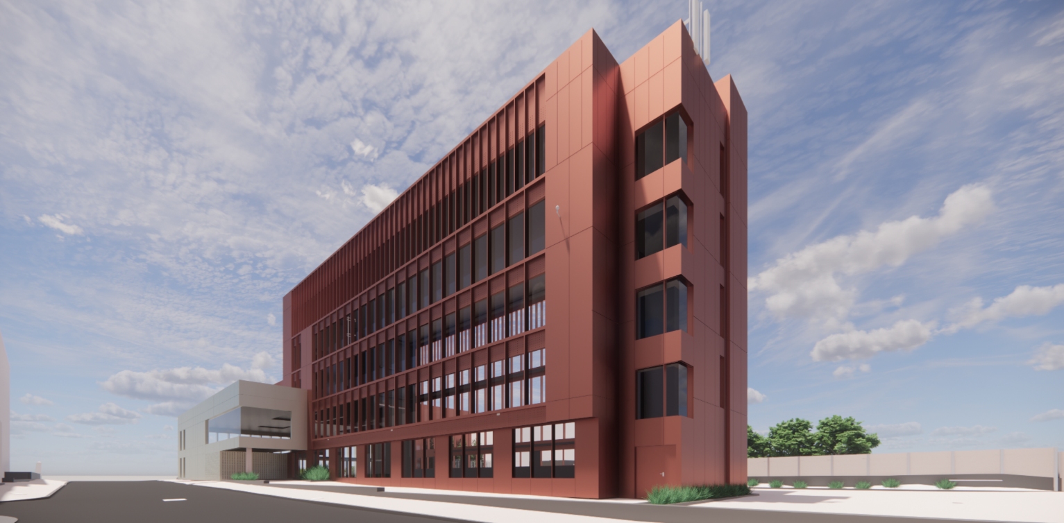 An artist's impression of the new Faraday House building, University of Salford 