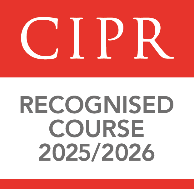 Logo to confirm this is a CIPR Recognised Course 2025 2026