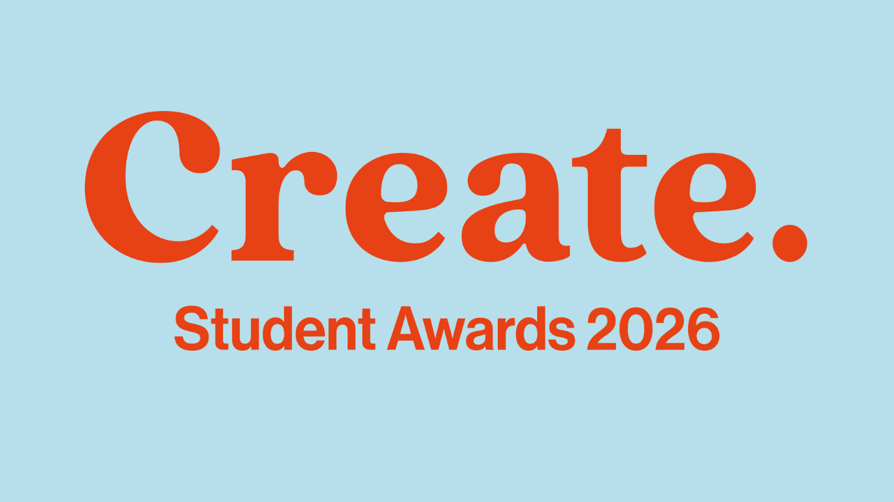 Create Student Awards 2026 red on blue background