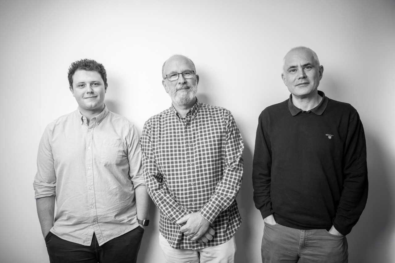 Grant Henshaw, Professor Will Swan and Professor Richard Fitton at Energy House Labs