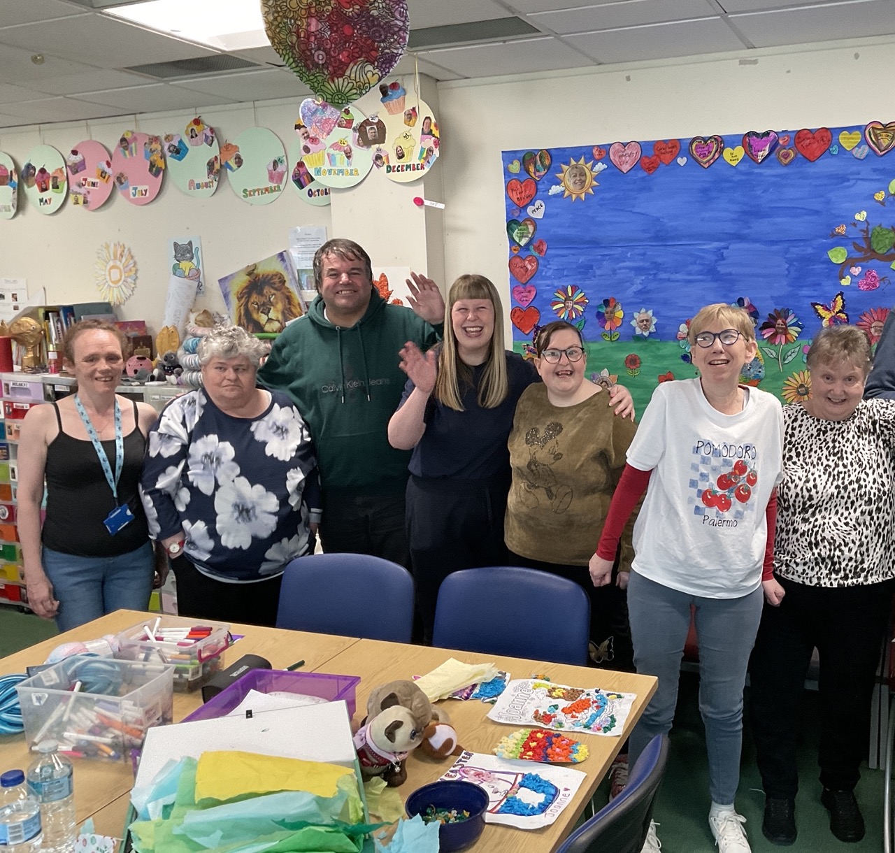 Oldham Personal Advocacy Limited (OPAL) group activity with craft materials