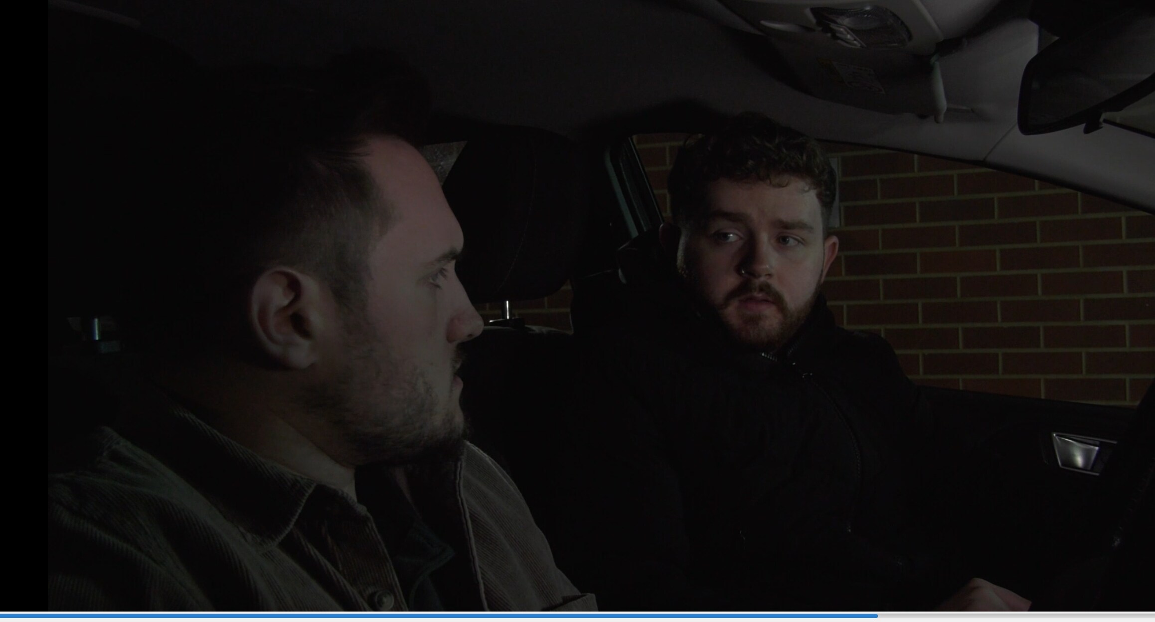 MA Screen Acting students sit in a car while filming a scene 