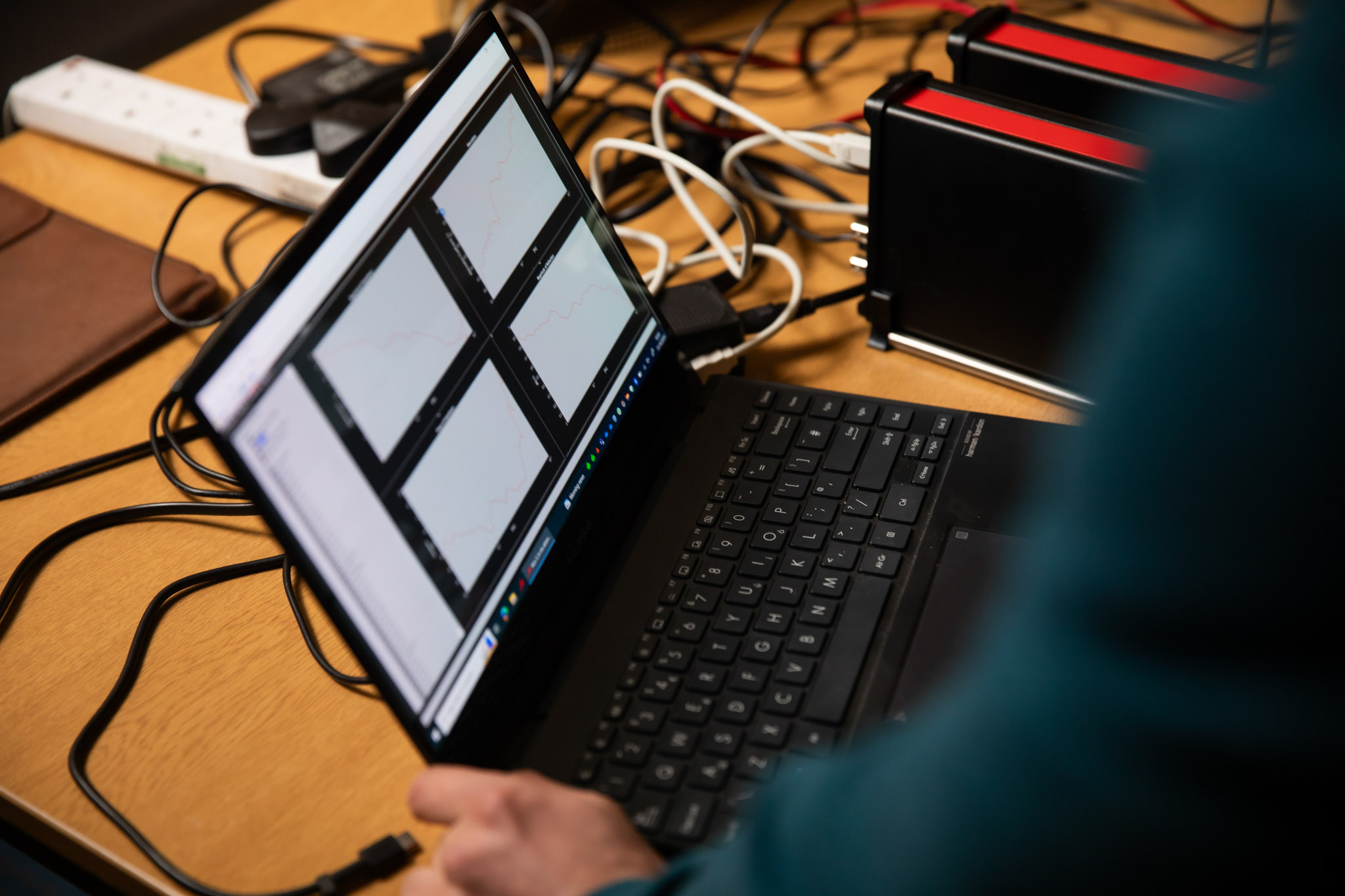 Laptop in the acoustics facilities