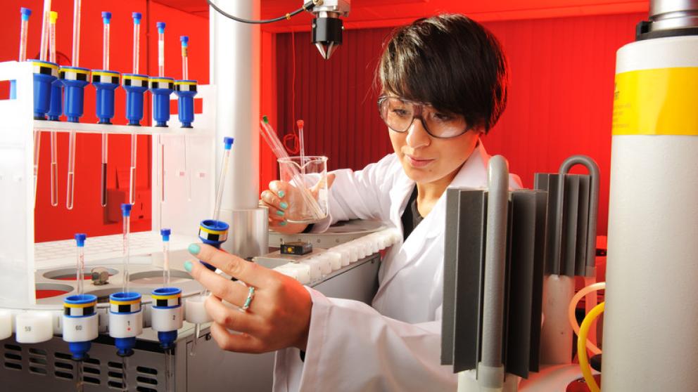Chemistry student in a laboratory