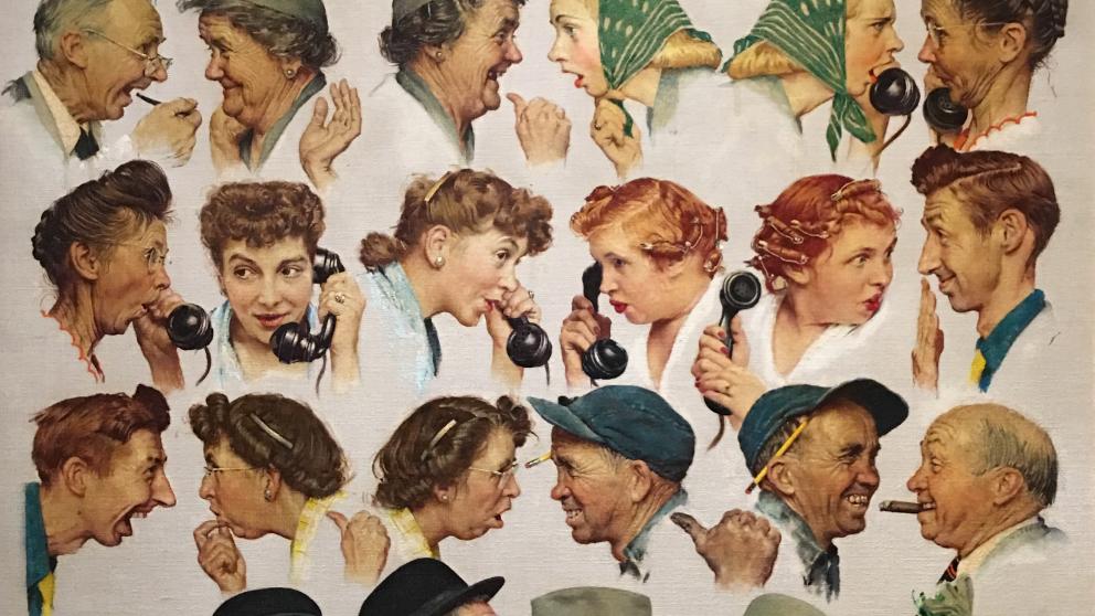 The Gossips artwork by Norman Rockwell