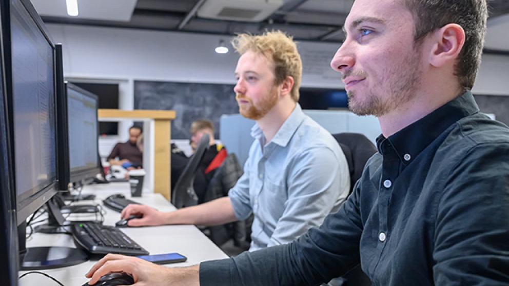 Students working in the Computing Suite at University of Salford