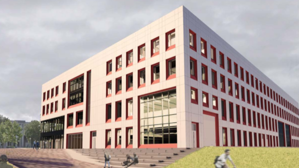 An artist's impression of the Science, Engineering & Environment (SEE) Building, University of Salford