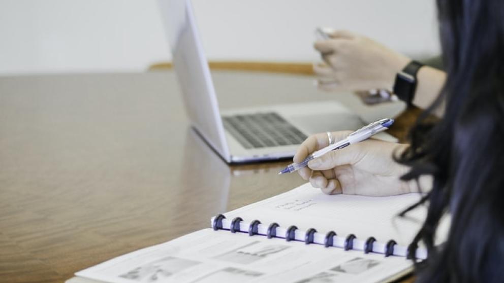 A person writing