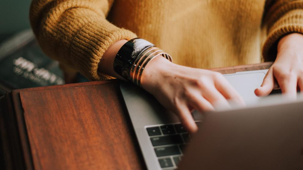 Person working on laptop