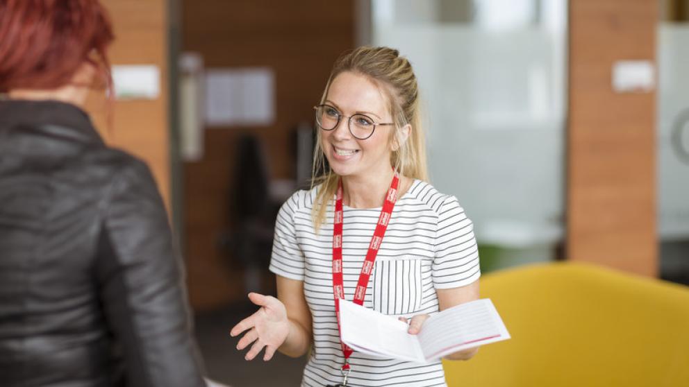 Colleague offering support to a student