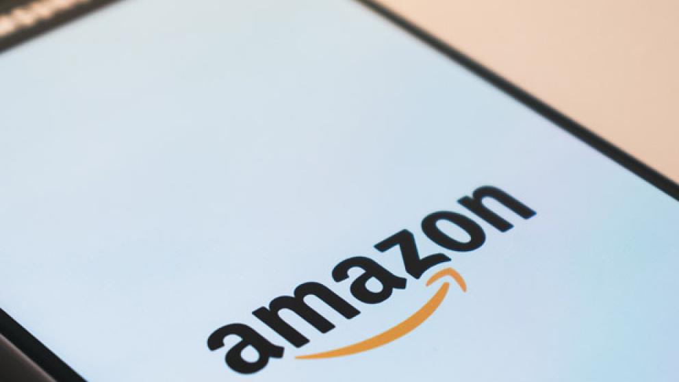 Amazon logo displayed on a mobile phone