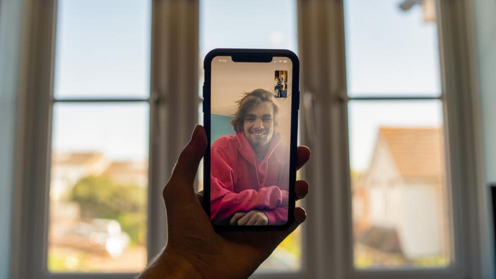 Person on video call
