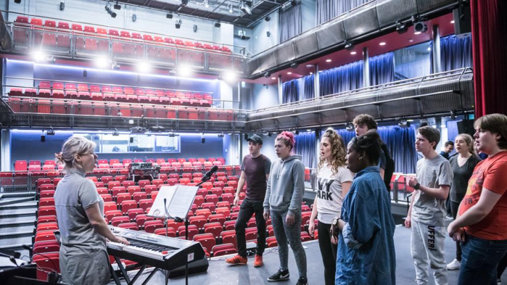 This is an image of our students performing in our 350 seat New Adelphi theatre