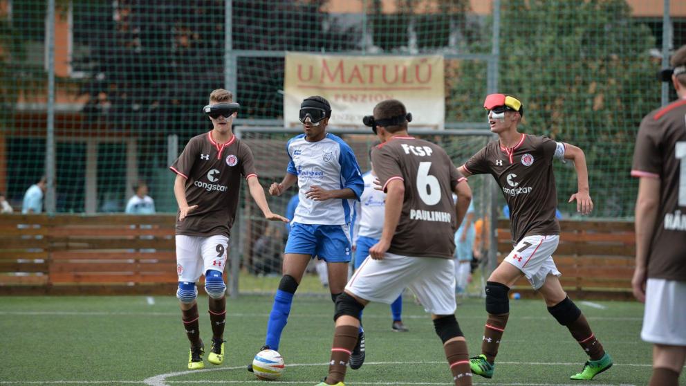 Blind five-a-side football including Azeem Amir