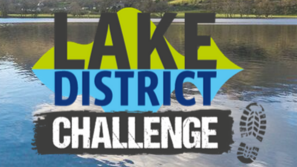 Lake district photo with Challenge logo in the foreground