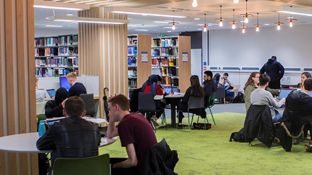 Students in the library