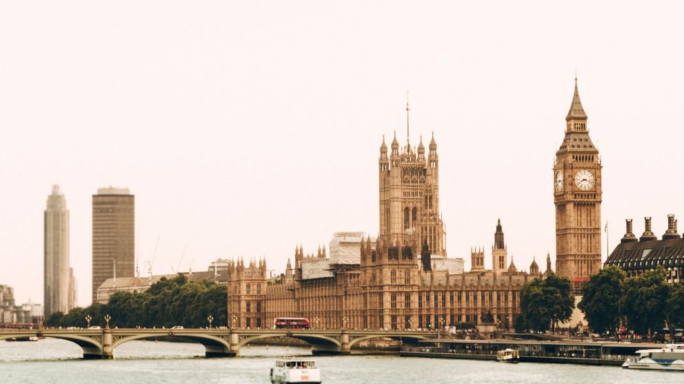 Houses of Parliament, Big Ben and Westminster Bridge, London