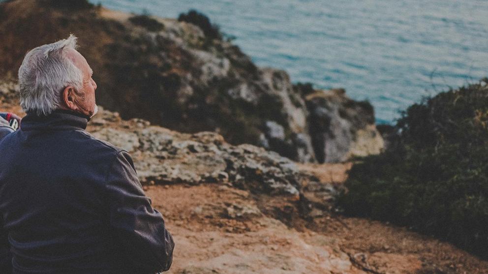 Older people sitting on a bench