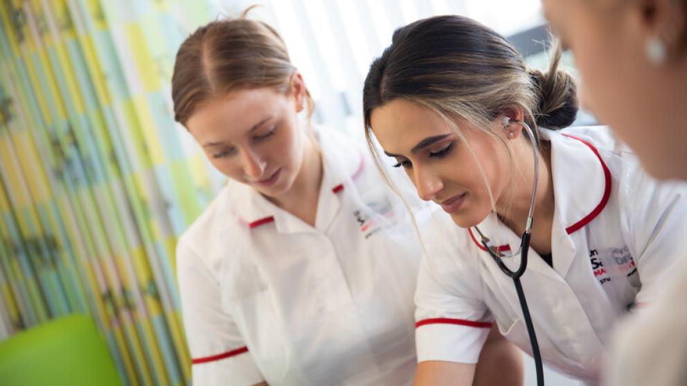 Nursing students in the Simulation Suite, University of Salford