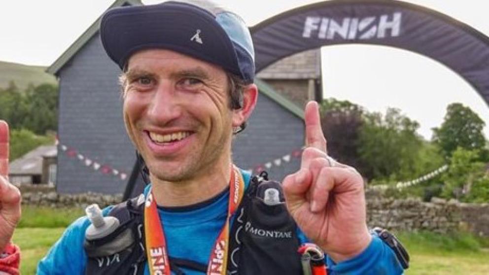 Tim Pigott at the race finish line