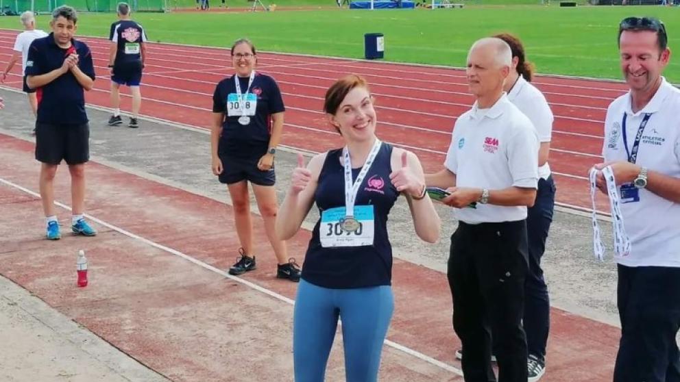 Image is of Lucy Ryan at the British Transplant Games 