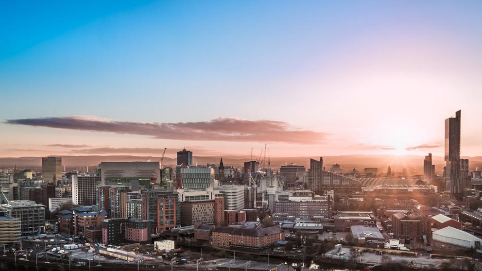 Manchester skyline with buildings