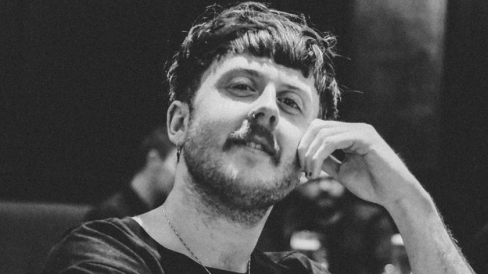 Zoomed in shot of Mattu in the studio 