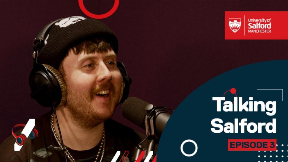 Image of Mattu speaking on The Talking Salford podcast