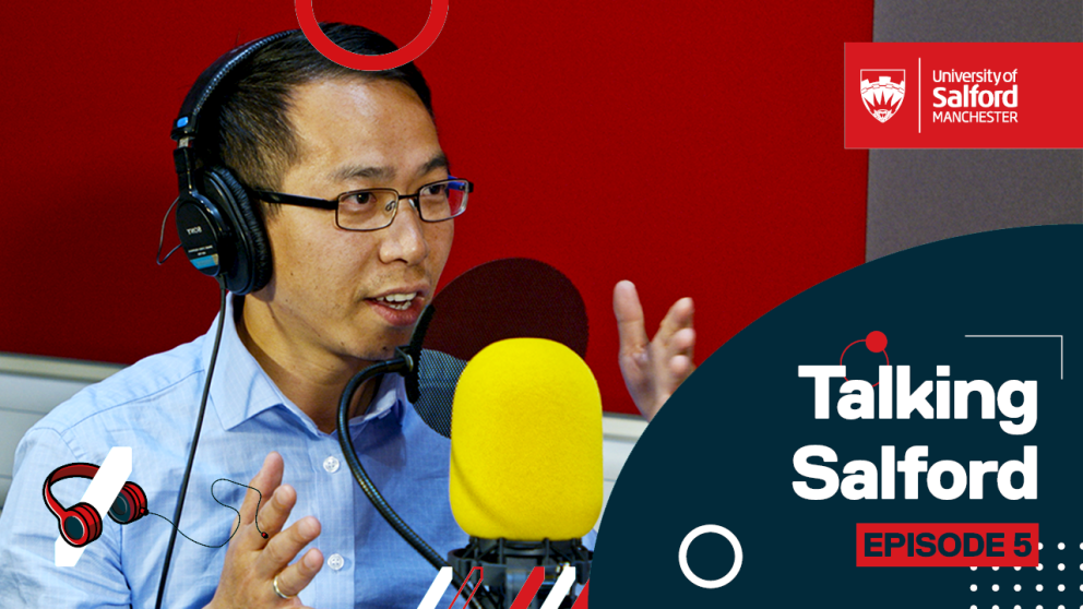 Timothy Cho in Talking Salford studio 