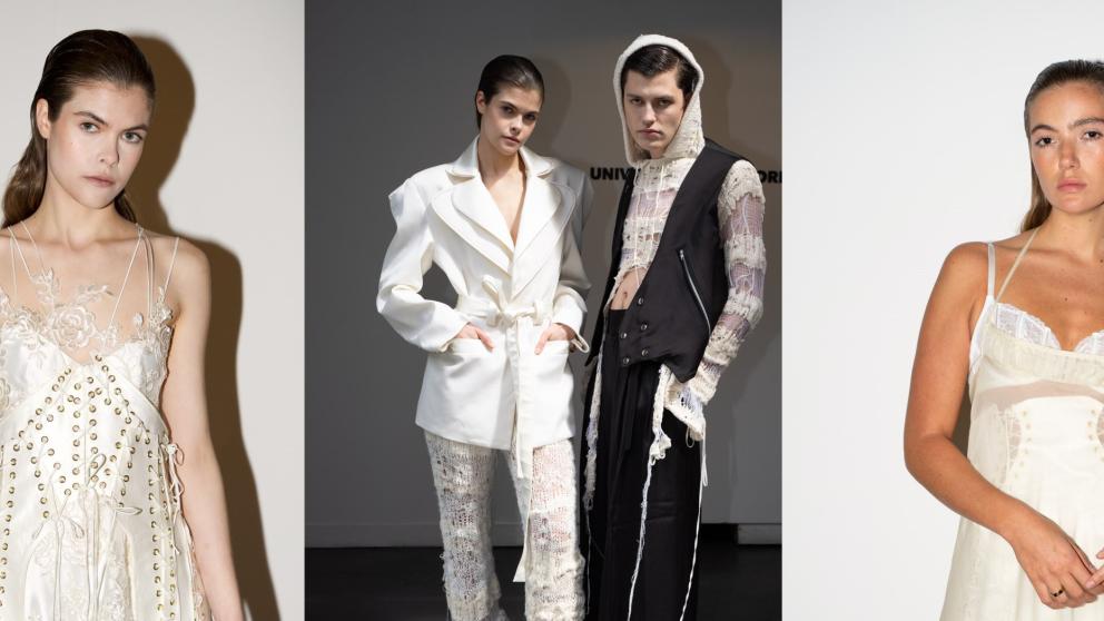 Three images from the Made in Salford collection being shown at Harvey Nichols Manchester