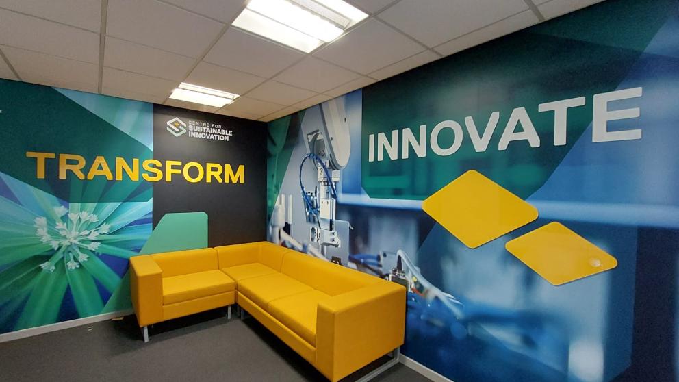 Centre for Sustainable Innovation branded wall graphics