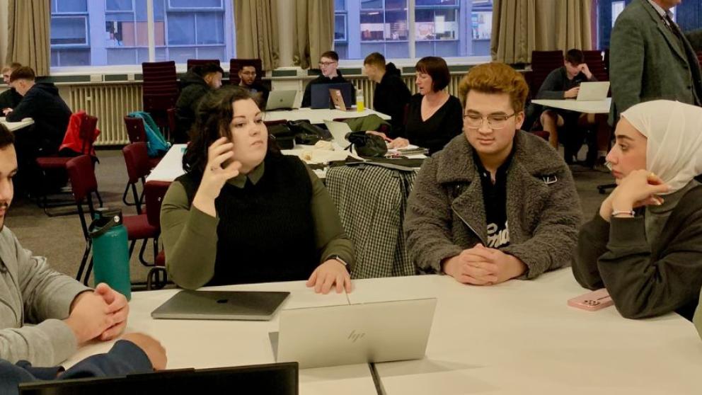 Students discussion at a round table