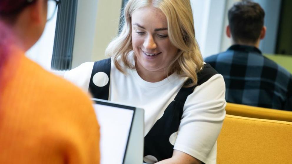 Women working at desk